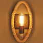 Frendorf | Lopende Vorm Touw Wandlamp Rustiek 1-Kop Gang Wandlamp met Baan Lamp Ontwerp in Hout