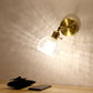 Halb-Ball Schlafzimmer Wand Leseleuchte Einfache Gitterglas 1-Lampe Gold Wandmontierte Leuchte