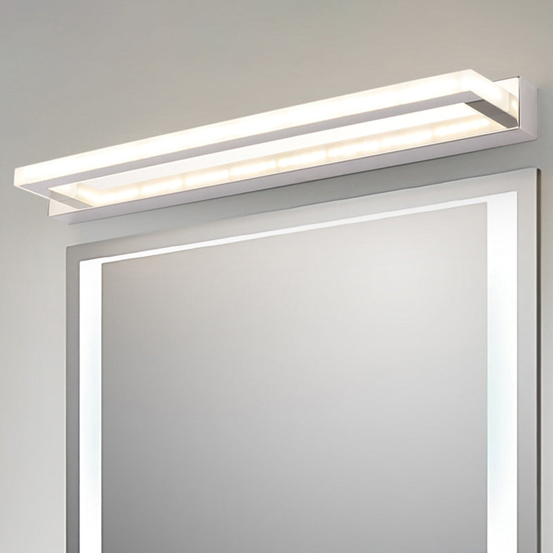 Frendorf | Acryl Rechteckige Vanity Wandleuchte Acryl Modernistische LED Bad Wandmontierte Lampe in Chrom