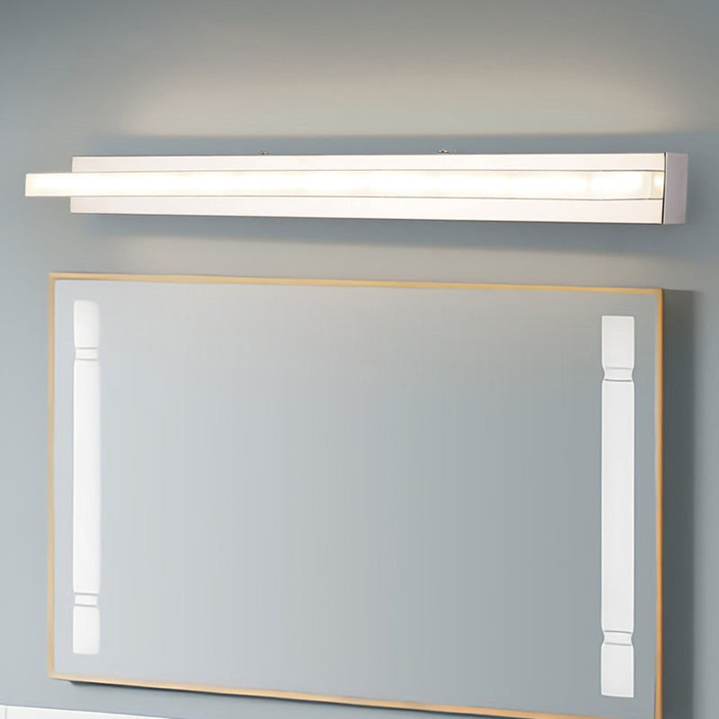 Frendorf | Acryl Rechteckige Vanity Wandleuchte Acryl Modernistische LED Bad Wandmontierte Lampe in Chrom