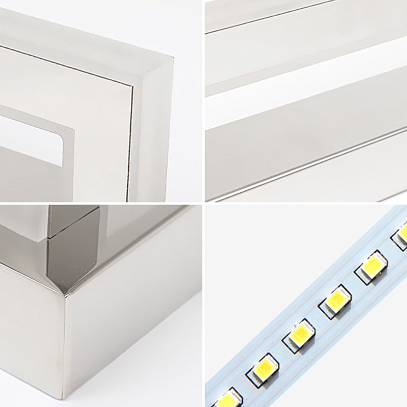 Frendorf | Acryl Rechteckige Vanity Wandleuchte Acryl Modernistische LED Bad Wandmontierte Lampe in Chrom