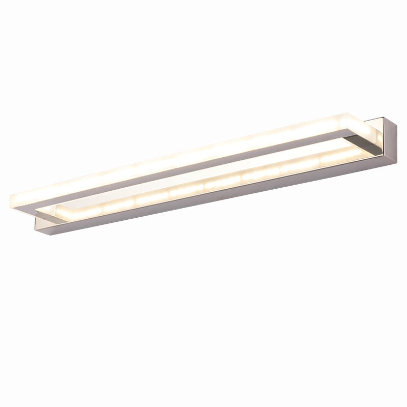 Frendorf | Acryl Rechteckige Vanity Wandleuchte Acryl Modernistische LED Bad Wandmontierte Lampe in Chrom