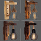 Frendorf | Houten L-vormige Wandsteun Lantaarn Boerderij 1 Lamp Slaapkamer Wandlamp met Touwarm