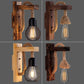 Frendorf | Houten L-vormige Wandsteun Lantaarn Boerderij 1 Lamp Slaapkamer Wandlamp met Touwarm