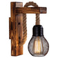 Frendorf | Houten L-vormige Wandsteun Lantaarn Boerderij 1 Lamp Slaapkamer Wandlamp met Touwarm