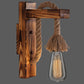 Frendorf | Houten L-vormige Wandsteun Lantaarn Boerderij 1 Lamp Slaapkamer Wandlamp met Touwarm