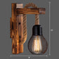 Frendorf | Houten L-vormige Wandsteun Lantaarn Boerderij 1 Lamp Slaapkamer Wandlamp met Touwarm