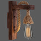 Frendorf | Houten L-vormige Wandsteun Lantaarn Boerderij 1 Lamp Slaapkamer Wandlamp met Touwarm