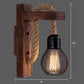 Frendorf | Houten L-vormige Wandsteun Lantaarn Boerderij 1 Lamp Slaapkamer Wandlamp met Touwarm
