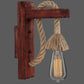 Frendorf | Houten L-vormige Wandsteun Lantaarn Boerderij 1 Lamp Slaapkamer Wandlamp met Touwarm