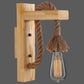 Frendorf | Houten L-vormige Wandsteun Lantaarn Boerderij 1 Lamp Slaapkamer Wandlamp met Touwarm