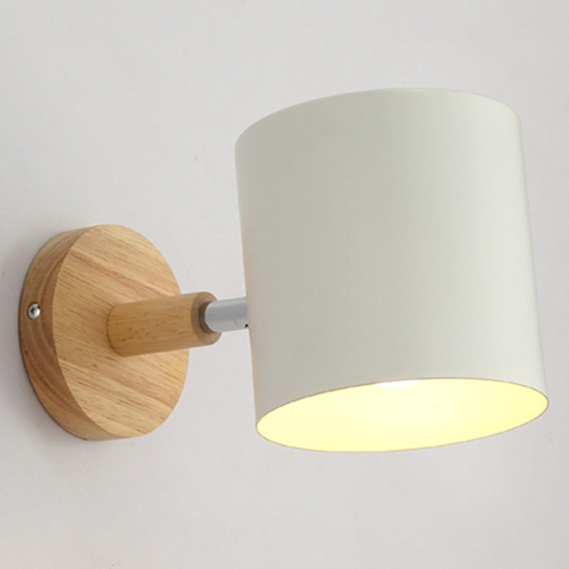 Drehbarer Schirm Metall Wandmontierte Leseleuchte Macaron Stil 1-Licht Wandlampe für Schlafzimmer