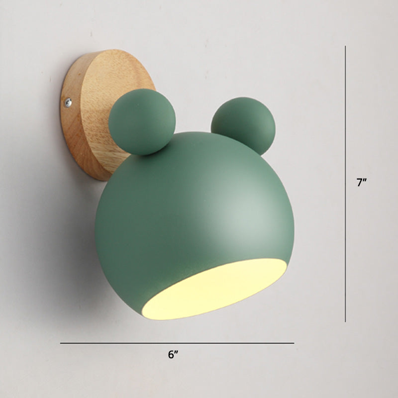 Drehbarer Schirm Metall Wandmontierte Leseleuchte Macaron Stil 1-Licht Wandlampe für Schlafzimmer