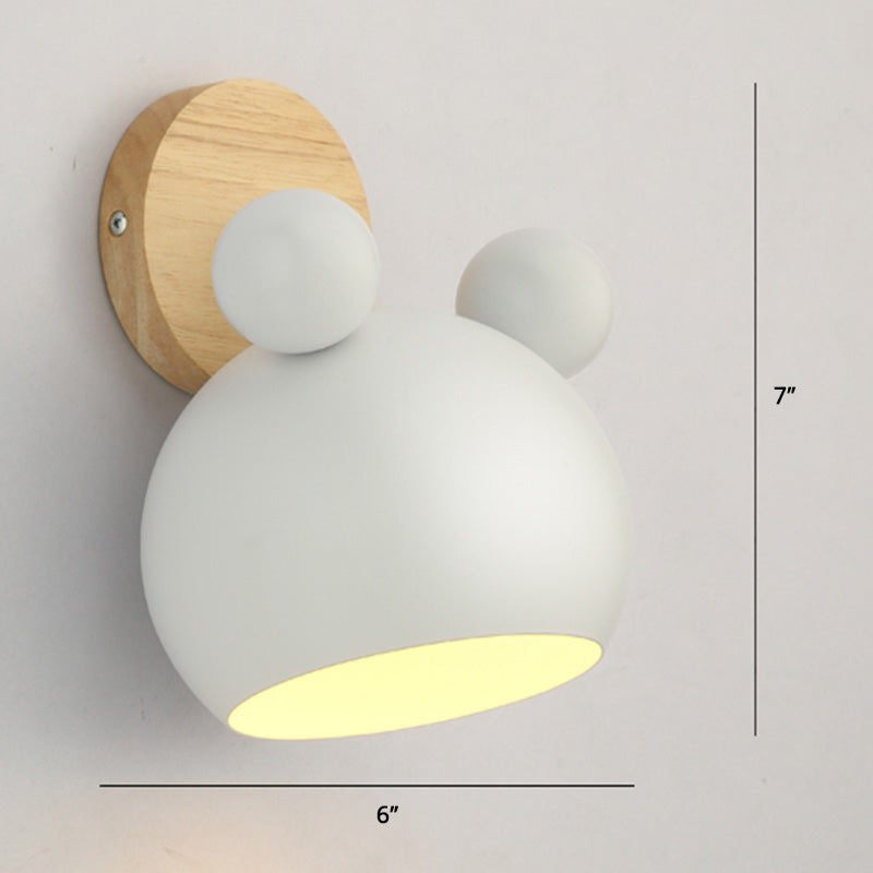Drehbarer Schirm Metall Wandmontierte Leseleuchte Macaron Stil 1-Licht Wandlampe für Schlafzimmer