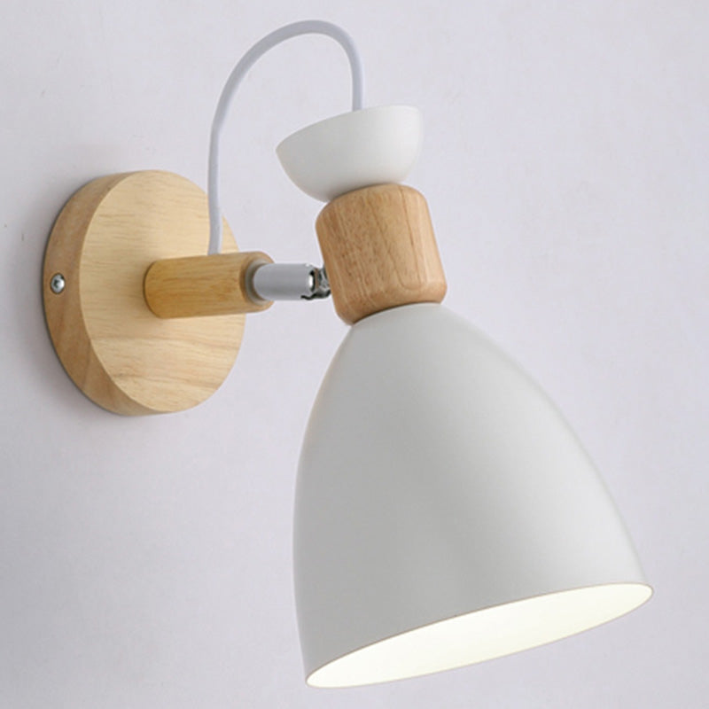 Drehbarer Schirm Metall Wandmontierte Leseleuchte Macaron Stil 1-Licht Wandlampe für Schlafzimmer