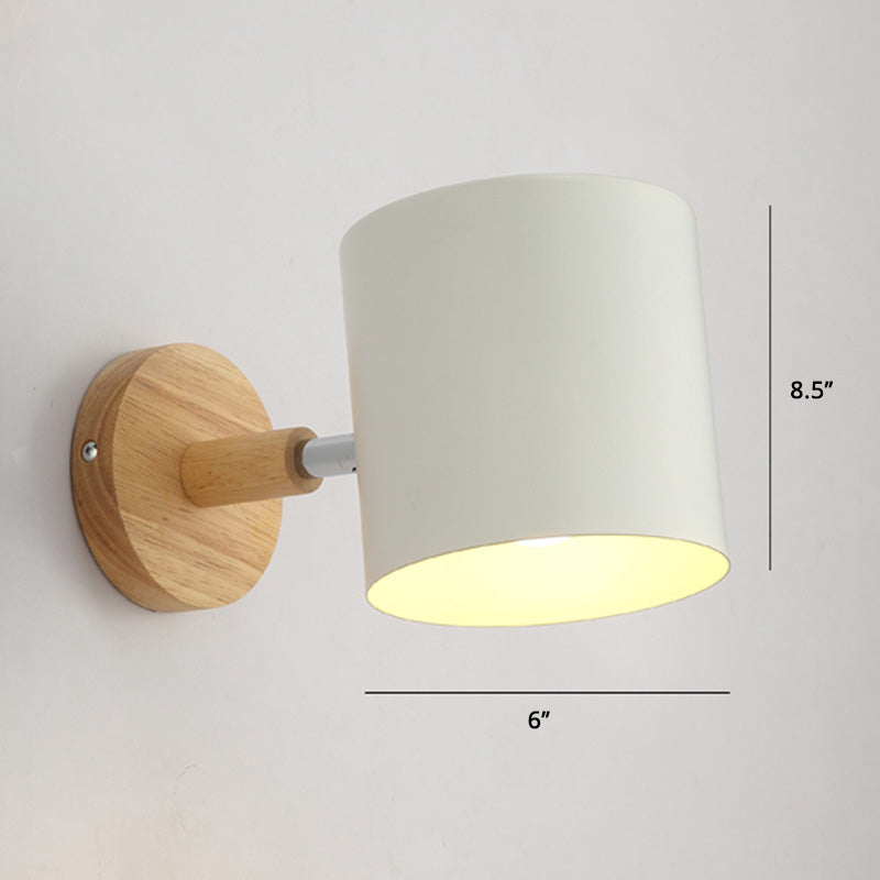 Drehbarer Schirm Metall Wandmontierte Leseleuchte Macaron Stil 1-Licht Wandlampe für Schlafzimmer