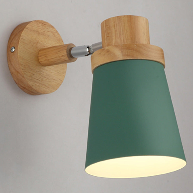 Drehbarer Schirm Metall Wandmontierte Leseleuchte Macaron Stil 1-Licht Wandlampe für Schlafzimmer