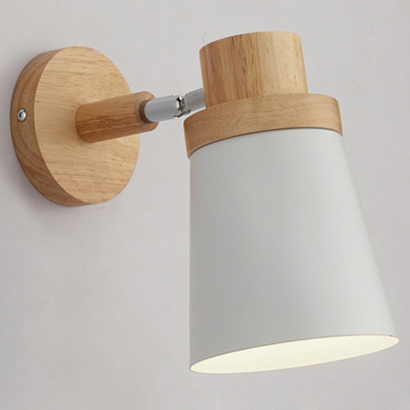 Drehbarer Schirm Metall Wandmontierte Leseleuchte Macaron Stil 1-Licht Wandlampe für Schlafzimmer