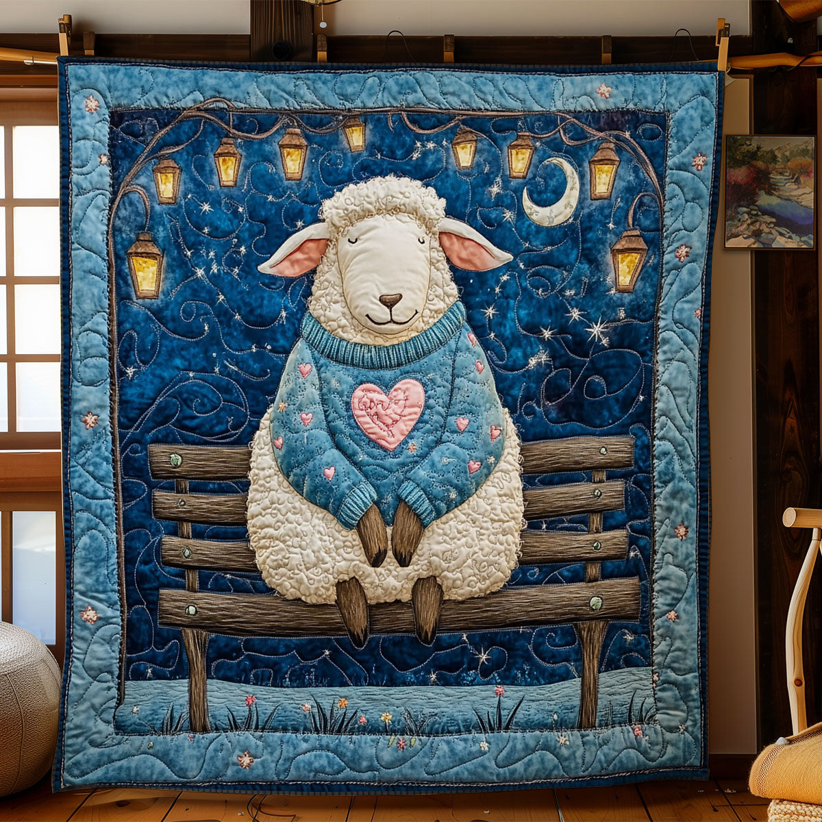 Schaf In Nacht Quilt