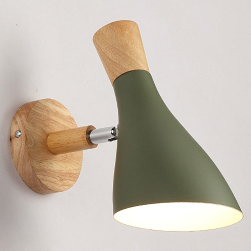 Drehbarer Schirm Metall Wandmontierte Leseleuchte Macaron Stil 1-Licht Wandlampe für Schlafzimmer