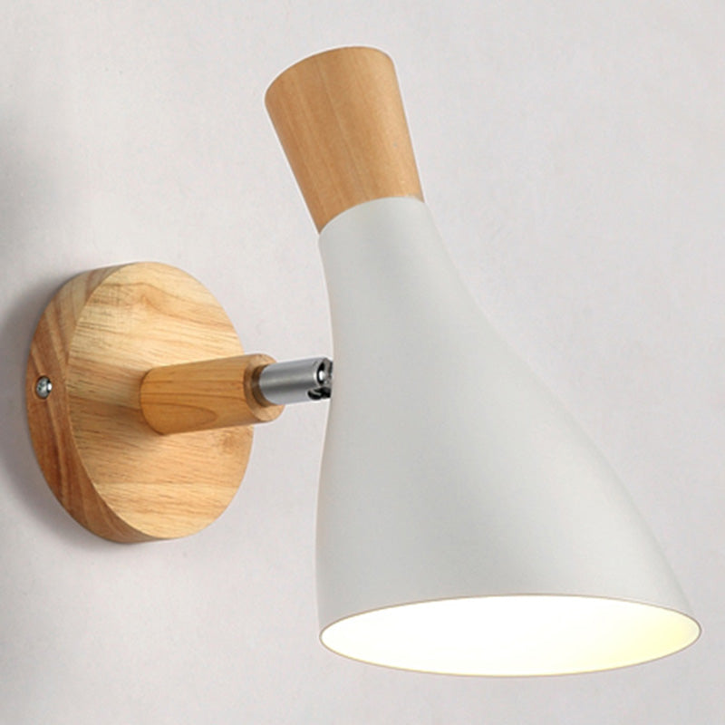 Drehbarer Schirm Metall Wandmontierte Leseleuchte Macaron Stil 1-Licht Wandlampe für Schlafzimmer