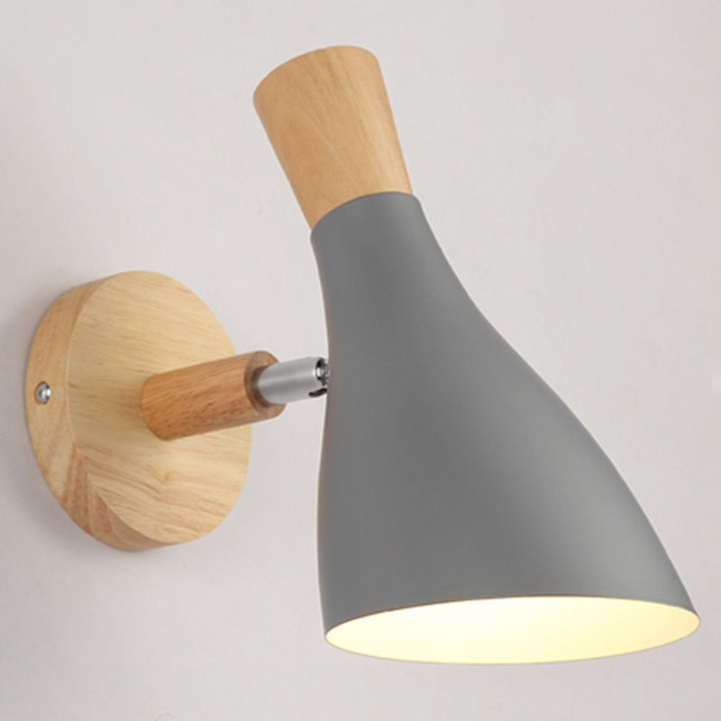 Drehbarer Schirm Metall Wandmontierte Leseleuchte Macaron Stil 1-Licht Wandlampe für Schlafzimmer