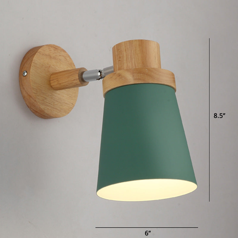 Drehbarer Schirm Metall Wandmontierte Leseleuchte Macaron Stil 1-Licht Wandlampe für Schlafzimmer