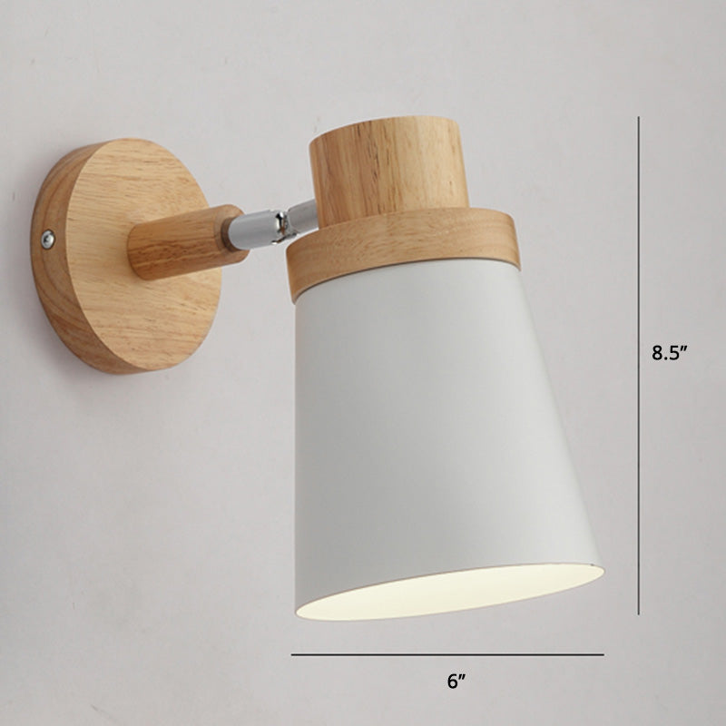 Drehbarer Schirm Metall Wandmontierte Leseleuchte Macaron Stil 1-Licht Wandlampe für Schlafzimmer