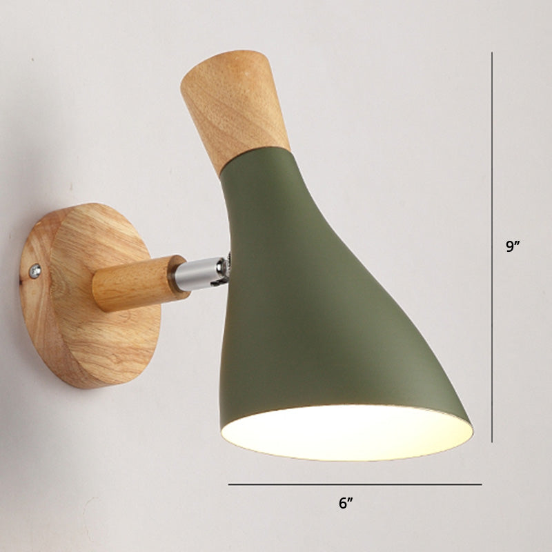 Drehbarer Schirm Metall Wandmontierte Leseleuchte Macaron Stil 1-Licht Wandlampe für Schlafzimmer