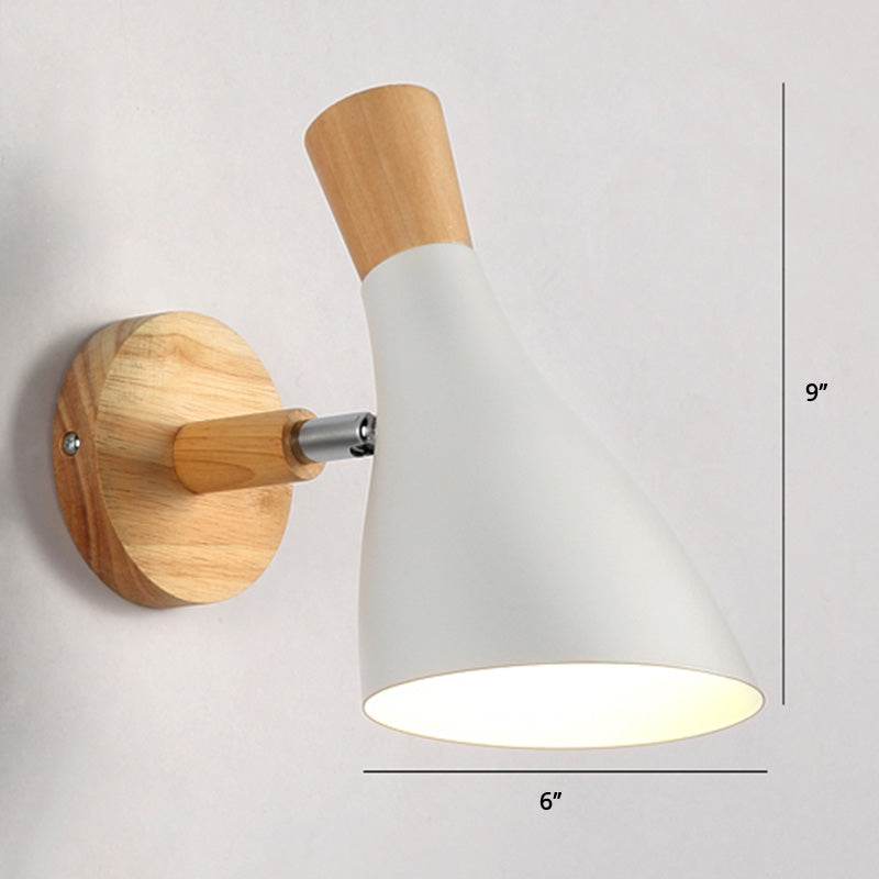 Drehbarer Schirm Metall Wandmontierte Leseleuchte Macaron Stil 1-Licht Wandlampe für Schlafzimmer