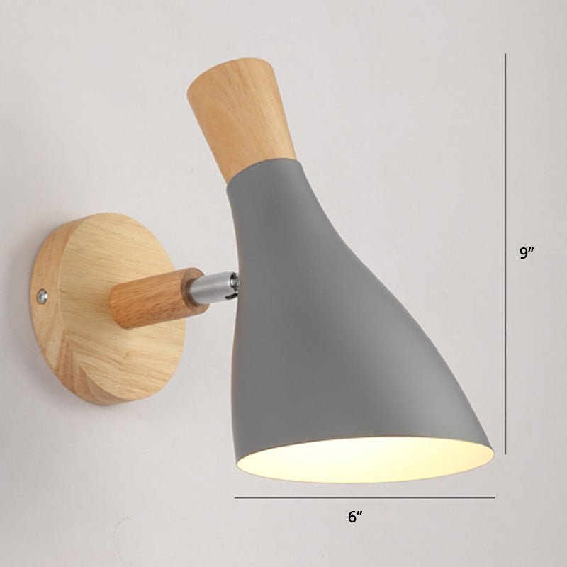 Drehbarer Schirm Metall Wandmontierte Leseleuchte Macaron Stil 1-Licht Wandlampe für Schlafzimmer