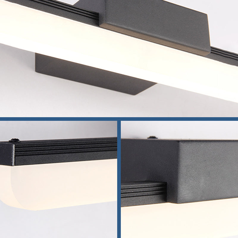 Frendorf | Einfache lineare LED-Waschtischbeleuchtung Metall Badezimmer Wandleuchte mit Acryl-Diffusor
