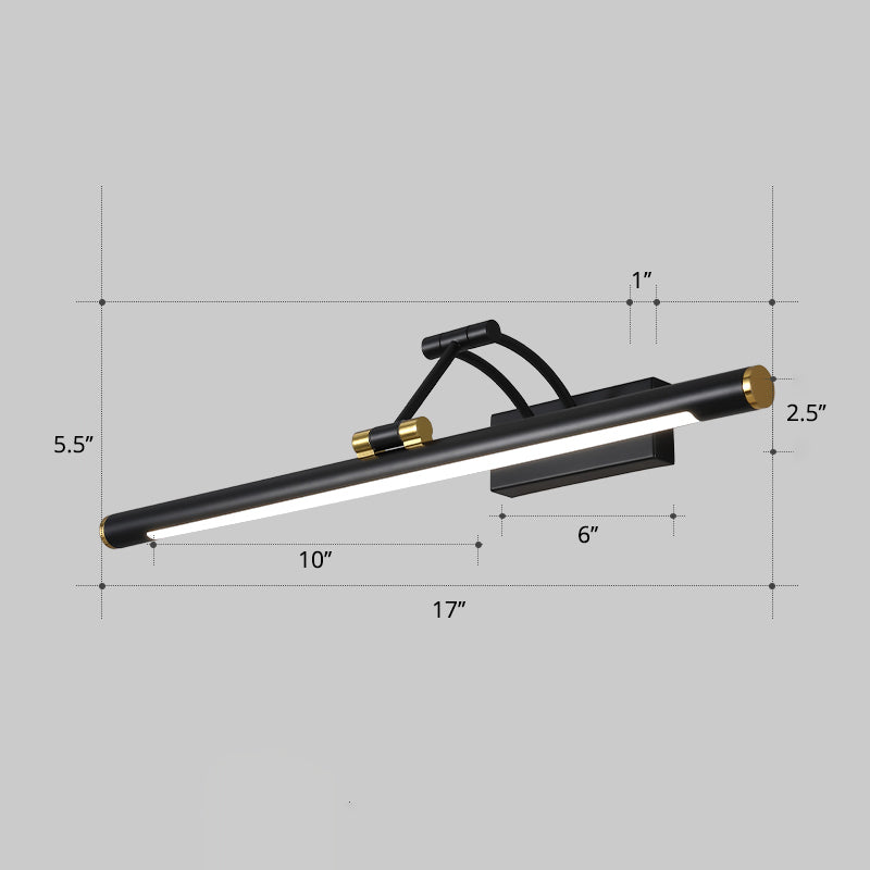 Minimalistische Röhrenförmige Vanity Lichtarmatur Acryl LED WandMontage Lampe mit 3-Gelenk Schwenkarm