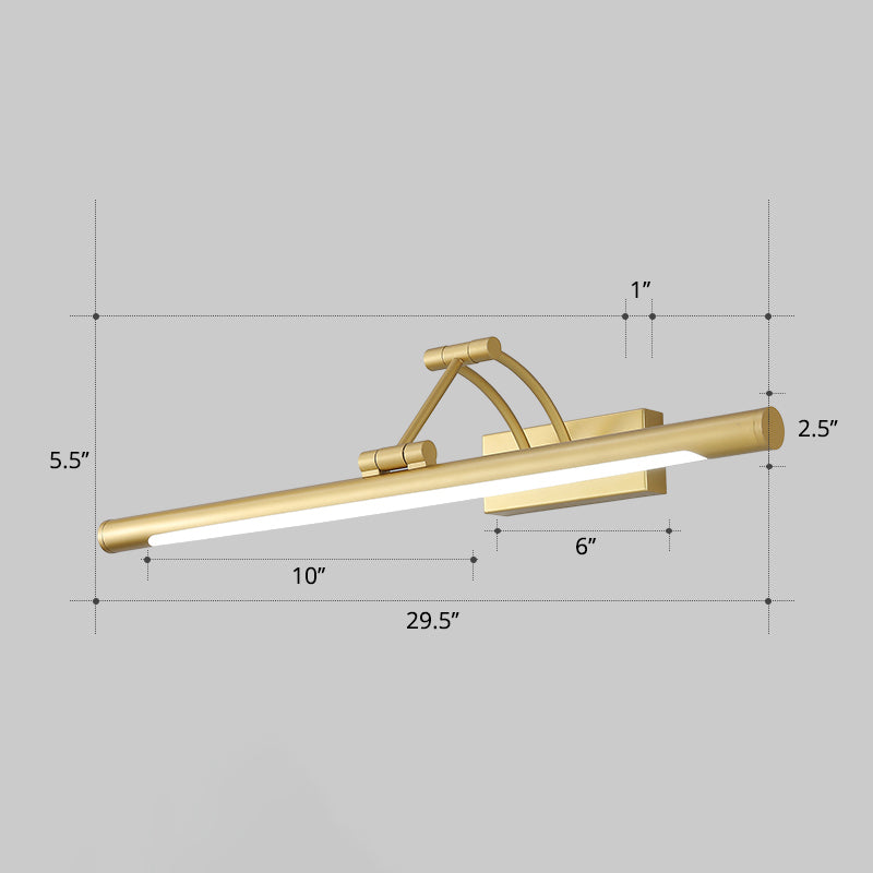 Minimalistische Röhrenförmige Vanity Lichtarmatur Acryl LED WandMontage Lampe mit 3-Gelenk Schwenkarm