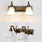 Frendorf | Vanity Lighting Country Flower Shade Weiß Rid Glas Wandlampe Leuchte in Bronze