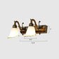 Frendorf | Vanity Lighting Country Flower Shade Weiß Rid Glas Wandlampe Leuchte in Bronze