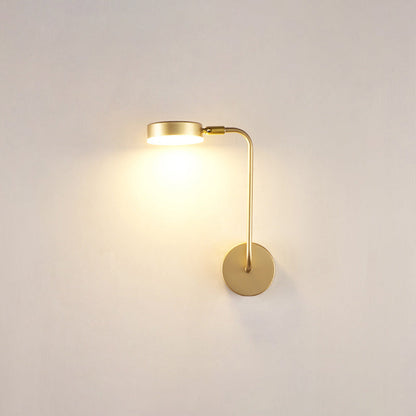 Frendorf | Runde Metall-LED-Wandleuchte Einfache Stil Goldene Wandmontierte Lampe für Schlafzimmer