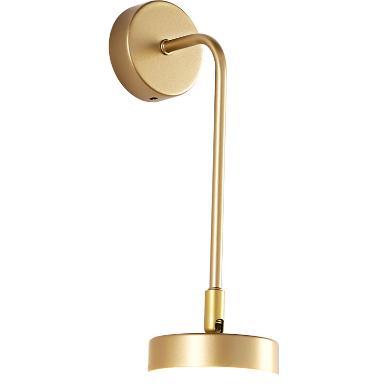 Runde Metall LED Wandleuchte Einfache Stil Goldene Wandmontierte Lampe für Schlafzimmer