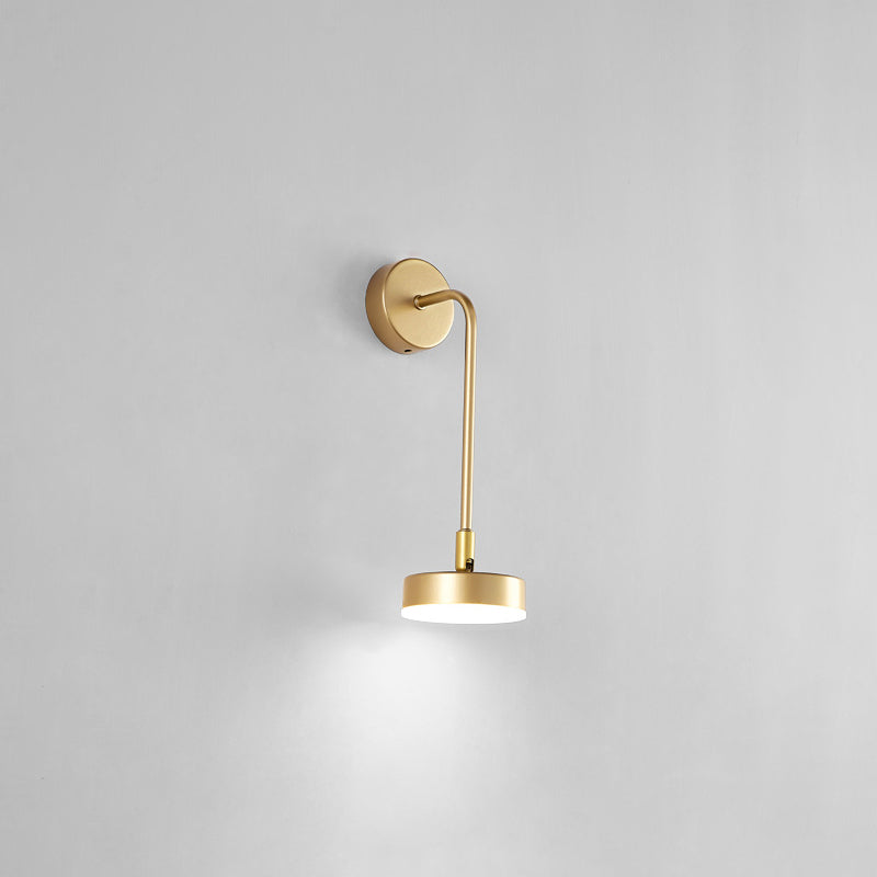 Runde Metall LED Wandleuchte Einfache Stil Goldene Wandmontierte Lampe für Schlafzimmer