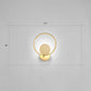 Runde Metall LED Wandleuchte Einfache Stil Goldene Wandmontierte Lampe für Schlafzimmer