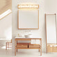 Nordic Rechteckige Wandleuchte Holz LED Badezimmer Wandmontierte Lampe in Beige
