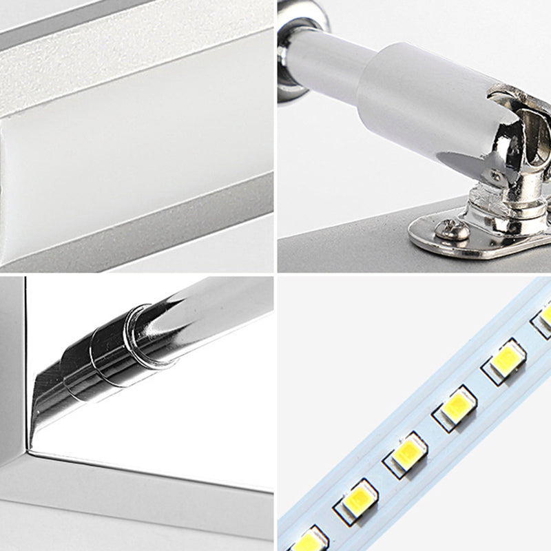 Frendorf | Moderne Balkenförmige Vanity Wandleuchte Edelstahl Bad LED Wandlicht mit verstellbarem Gelenk