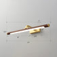 Frendorf | Walnoten Houtnerf Tube Wandlamp Country Acryl Bad LED Vanity Verlichting met Messing Pivot Joint