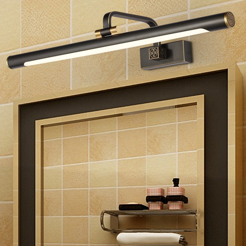 Frendorf | Tubular LED Make-up Spiegel Licht Traditioneel Zwart Metaal Verstelbare Wandverlichting Fixture