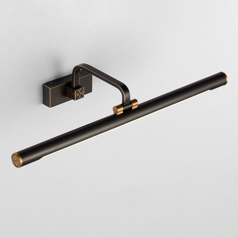 Frendorf | Tubular LED Make-up Spiegel Licht Traditioneel Zwart Metaal Verstelbare Wandverlichting Fixture