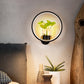 Dekorative Halo LED-Wandlampe Metall Schlafzimmer Wandlicht mit gläsernem Hydroponiktopf