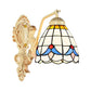 Frendorf | 1 Licht Wandscherm Licht Barok Dome/Conus Beige Glas Wandmontage Verlichting met Blad/Gem/Bloem Motief