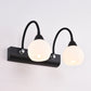 Frendorf | Ball Wandmontage Vanity Light Retro Zwart Opalglas Wandlamp voor Badkamer