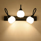 Frendorf | Ball Wandmontage Vanity Light Retro Zwart Opalglas Wandlamp voor Badkamer