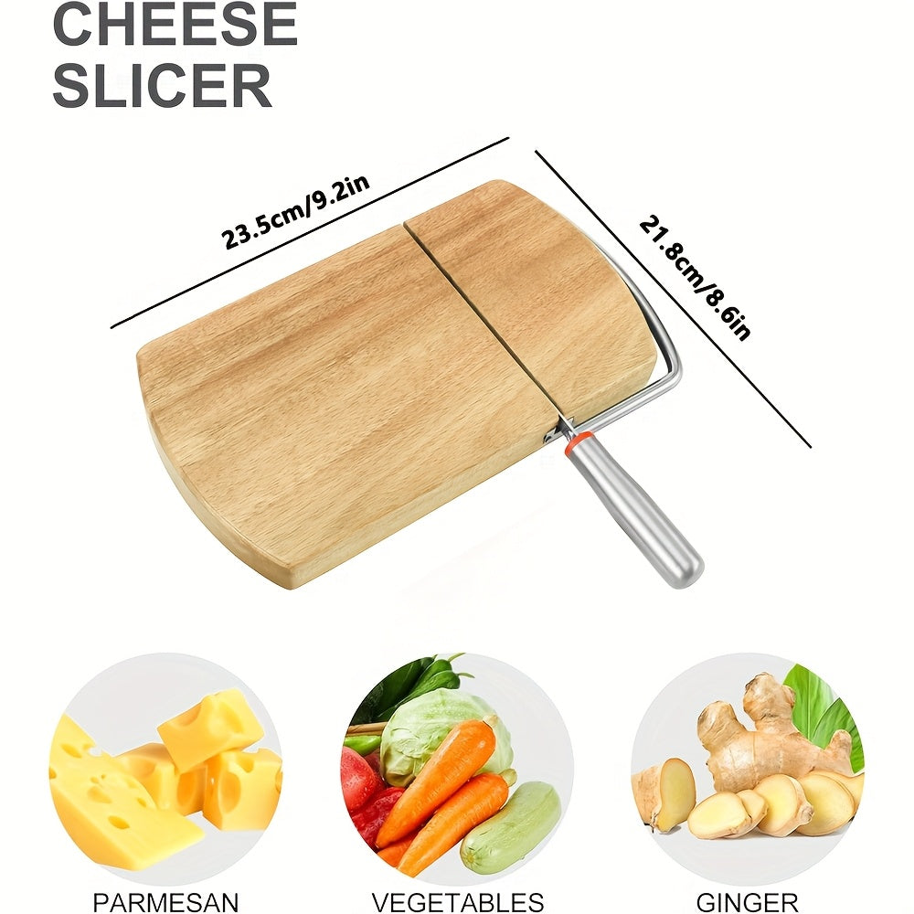 Frendorf | Artisan Akazien Käse Schneider – Edelstahlmesser auf eleganter Holzbasis